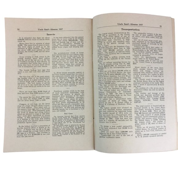 Vintage Almanac Uncle Sams 1937 Compiled by Frederic J Haskin Paper Ephemera u - Picture 5 of 6